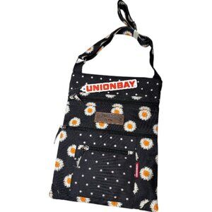 UNIONBAY Crossbody Bag Black White Polka Dot Daisies